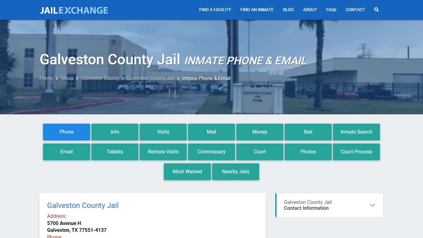 Inmate Phone - Galveston County Jail, TX - Jail Exchange