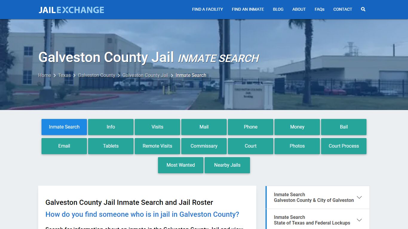 Inmate Search: Roster & Mugshots - Galveston County Jail, TX